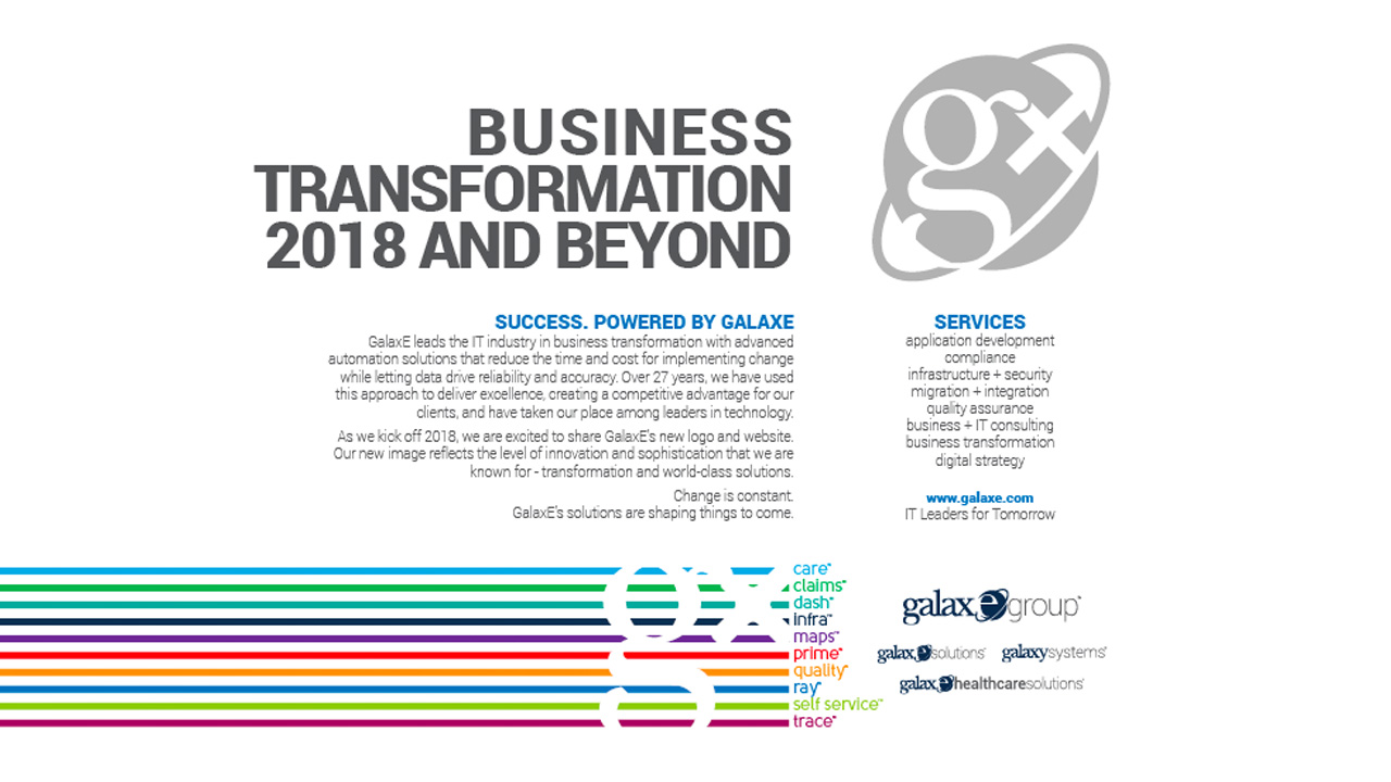 GalaxE Business Transformation 2018 and Beyond
